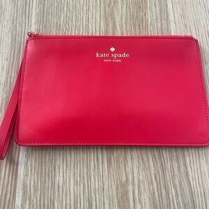 Kate Spade 100% Leather Vibrant Red Wristlet